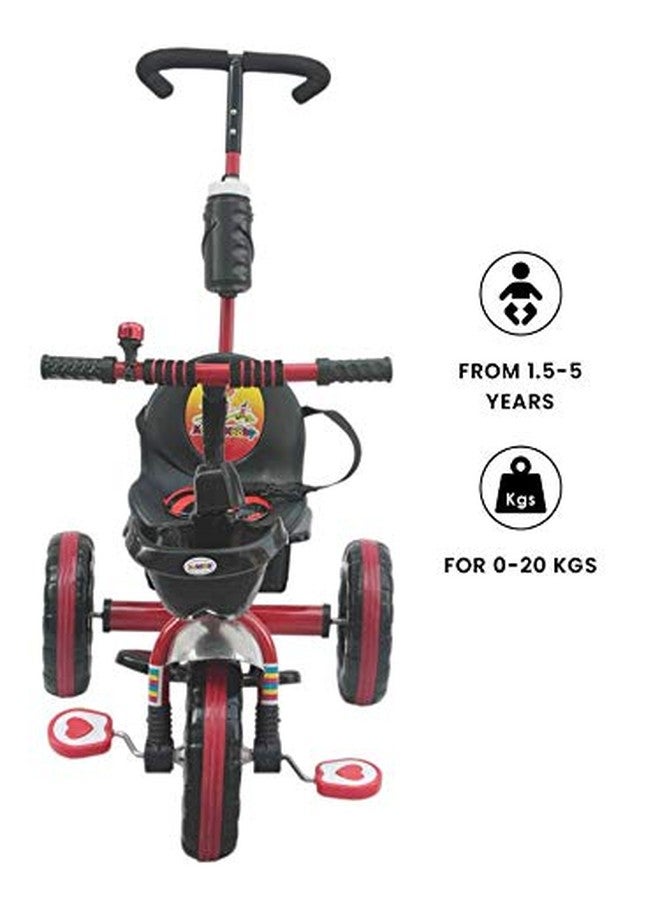 Amardeep Baby 2 in 1 Tricycle 1.5 Years- 5 Years Red with Pushbar and Footrest - Image 4